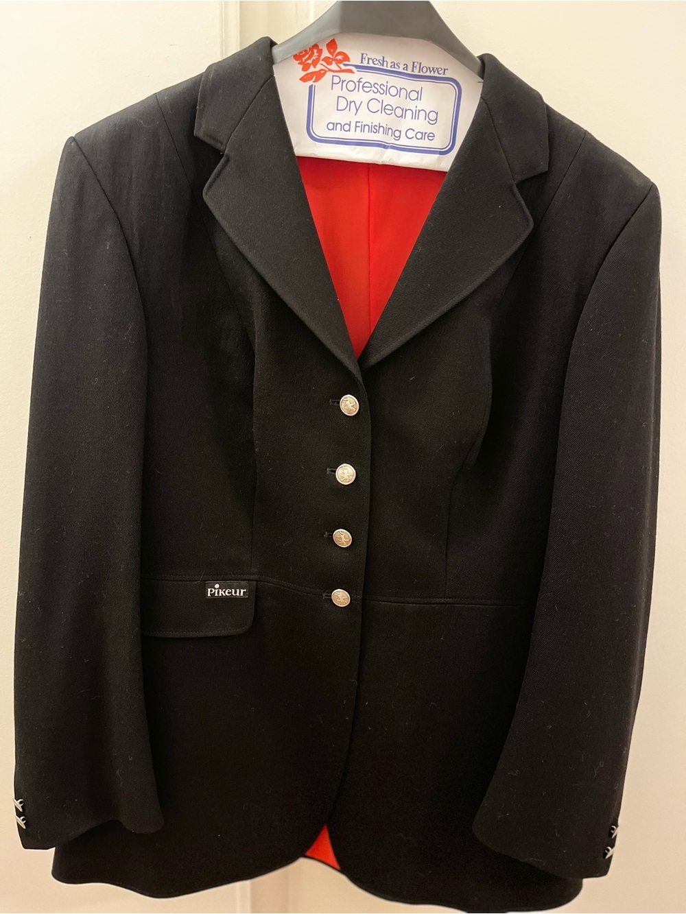 Pikeur Black Wool Riding Show Coat Red Lining - Made in Germany